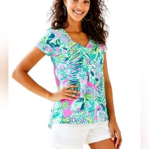 Lilly Pulitzer Etta Top Womens XS Early Bloomer